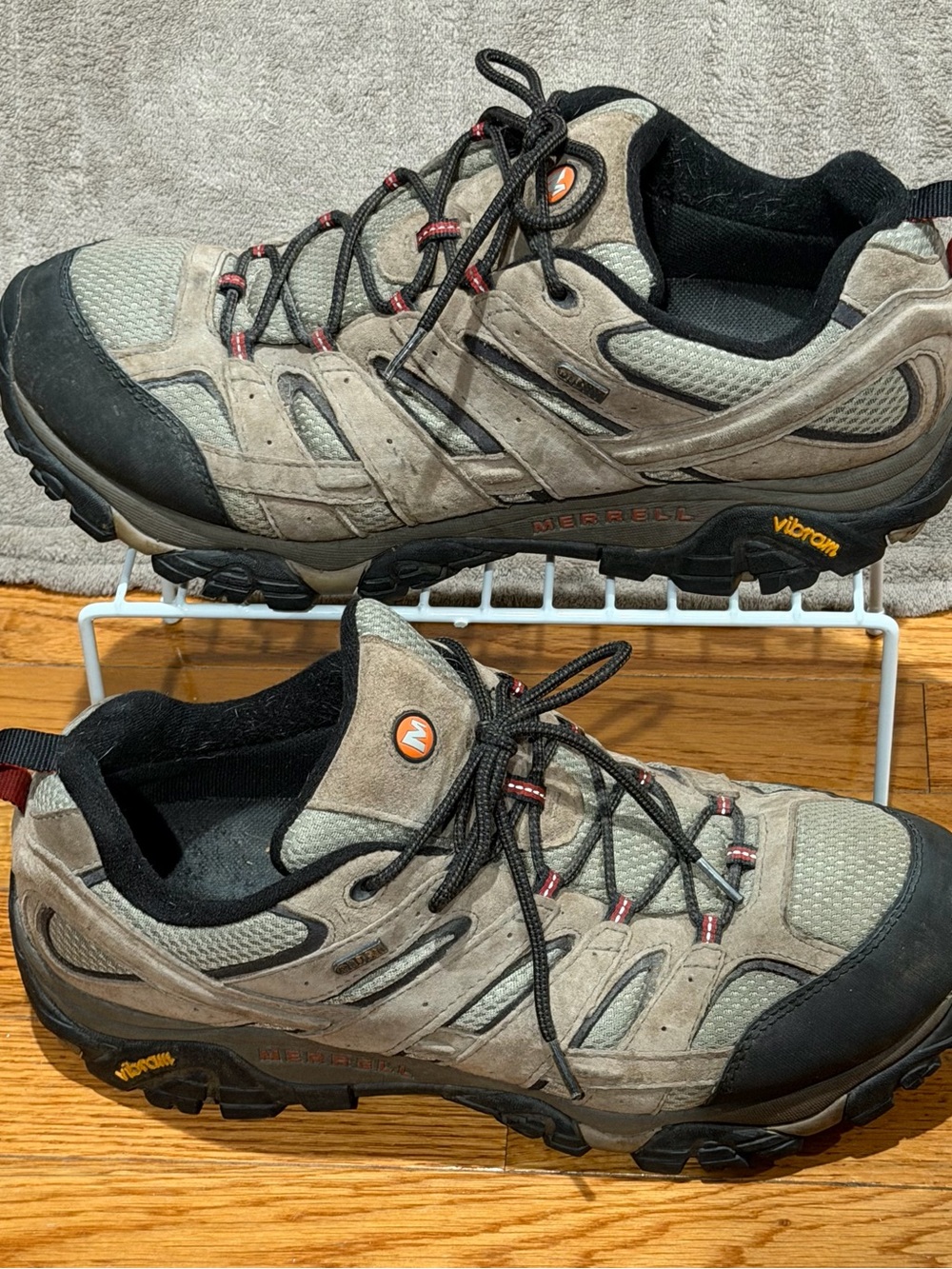 Merrell MOAB 2 Brown Waterproof Hiking Trail Shoes Vibram Men’s 14 Wide J08871W